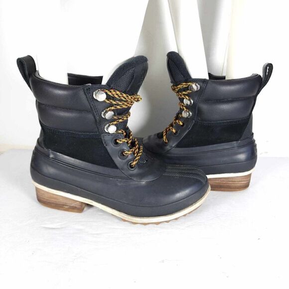 Sorel Women's Slimpack III US7 Black Leather Suede Waterproof Ankle Hiker Boots - Picture 8 of 11